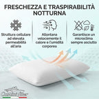 Cuscini Memory Foam WATERLILY Alto 12cm, Cuscini Letto Matrimoniale Termorgolanti ed Automodellanti con Tecnologia a Lento Ritorno, Ogni Cuscino Offre Rigidità Media su Misura