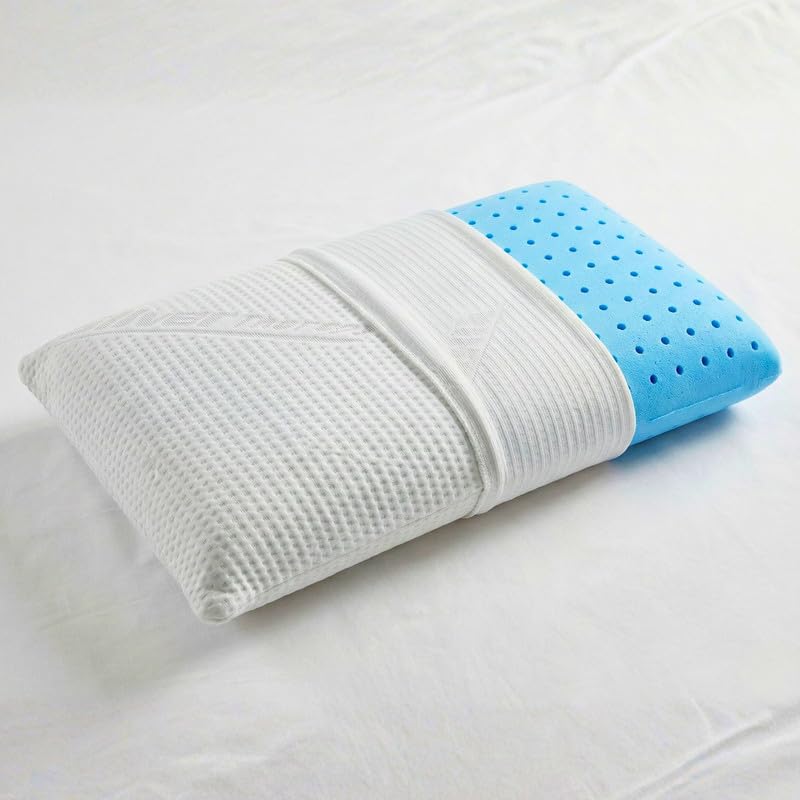 Cuscini Memory Foam Forato Traspirante e Fresco Alto 13cm, Cuscini Letto Matrimoniale con Fodera Silver Sicura per la Pelle, Guanciale Letto Antiacaro Anallergico Made in Italy