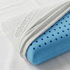 Cuscini Memory Foam Forato Traspirante e Fresco Alto 13cm, Cuscini Letto Matrimoniale con Fodera Silver Sicura per la Pelle, Guanciale Letto Antiacaro Anallergico Made in Italy