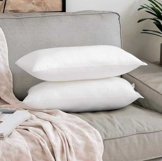 Set 4 imbottiture Cuscini bianchi 35 x 55 cm morbida made in Italy Cuscini Fiber divano letto