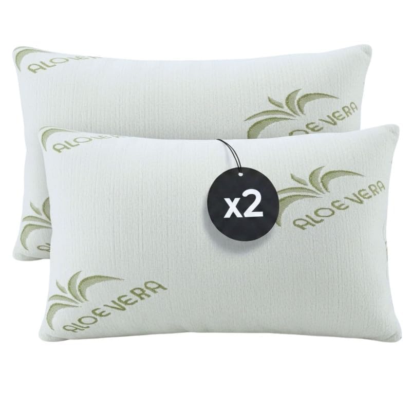 Cuscini Letto Matrimoniale Ultra Soft Imbottiti con Fibra di Poliestere Molto Morbida, il Guanciale Letto Possiede un’Altezza di 15cm REGOLABILE, Federa Anallergica con Zip 45x75cm