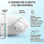 Cuscini Letto Matrimoniale Ultra Soft Imbottiti con Fibra di Poliestere Molto Morbida, il Guanciale Letto Possiede un’Altezza di 15cm REGOLABILE, Federa Anallergica con Zip 45x75cm