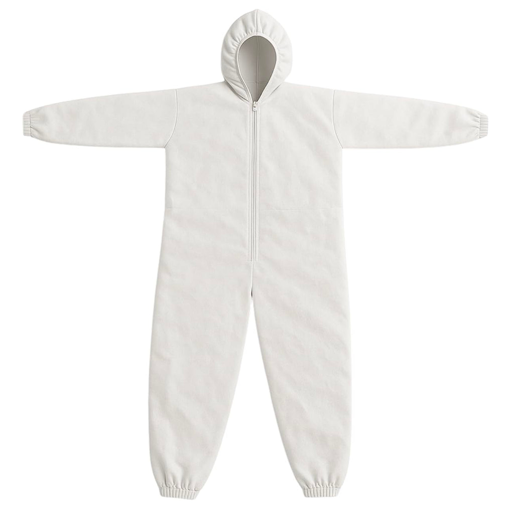 Tuta per Tagliare Erba Bianca Taglia Unica con Elastici Comoda, per Imbianchino, Tessuto 60 gr/mq Molto Resistente, Lavabile e Riutilizzabile Rispetto alle Usa e Getta, Made in Italy (Polipropilene)