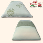 CUSCINI FIBER - Cuscini Memory Foam 13cm, Cuscini Letto Matrimoniale Ortopedici con Fodera in Aloe Vera Sicura per la Pelle, Guanciale Letto Made in Italy, Cuscino Antiacaro Anallergico