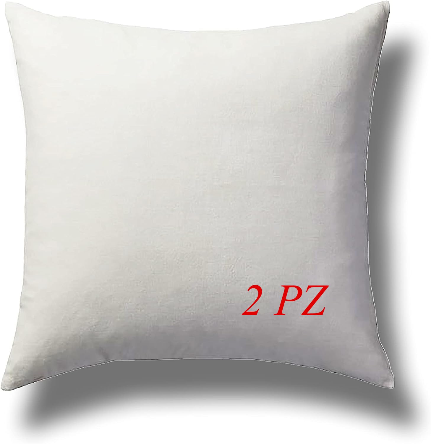 Set 2 imbottiture Cuscini bianchi 65 x 65 cm morbida made in Italy Cuscini Fiber divano letto