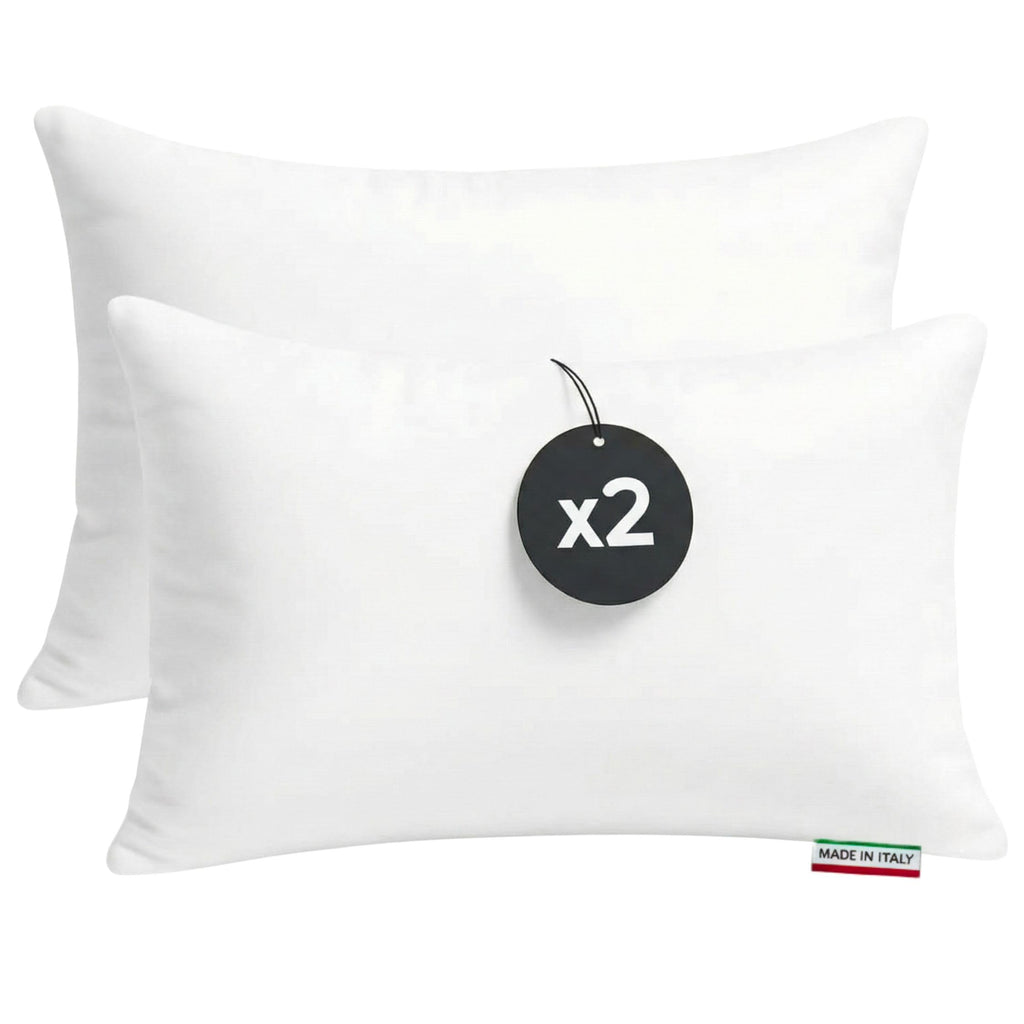 Cuscini Letto Matrimoniale, Guanciale Letto con Fodera PoliCotone, Cuscini Antiacaro Anallergico, Morbida Imbottitura in Fibra di Poliestere, Made in Italy