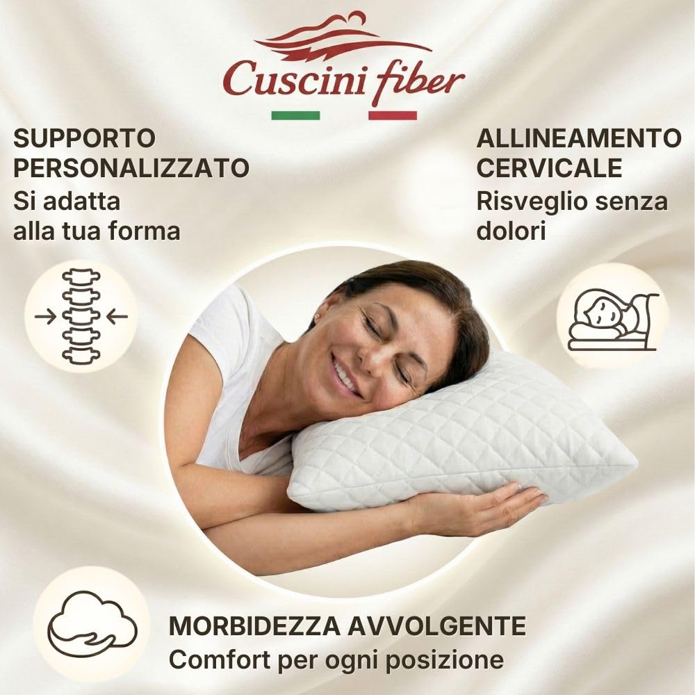 Cuscini Letto Matrimoniale con Imbottitura in Fiocco di Memory Foam e Federa Massaggiante, Cuscino Memory Foam Guanciale Morbido per Dormire Sicuri, Antiacaro e Anallergico