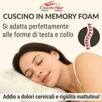 CUSCINI FIBER - Cuscini Memory Foam 13cm, Cuscini Letto Matrimoniale Ortopedici con Fodera in Aloe Vera Sicura per la Pelle, Guanciale Letto Made in Italy, Cuscino Antiacaro Anallergico