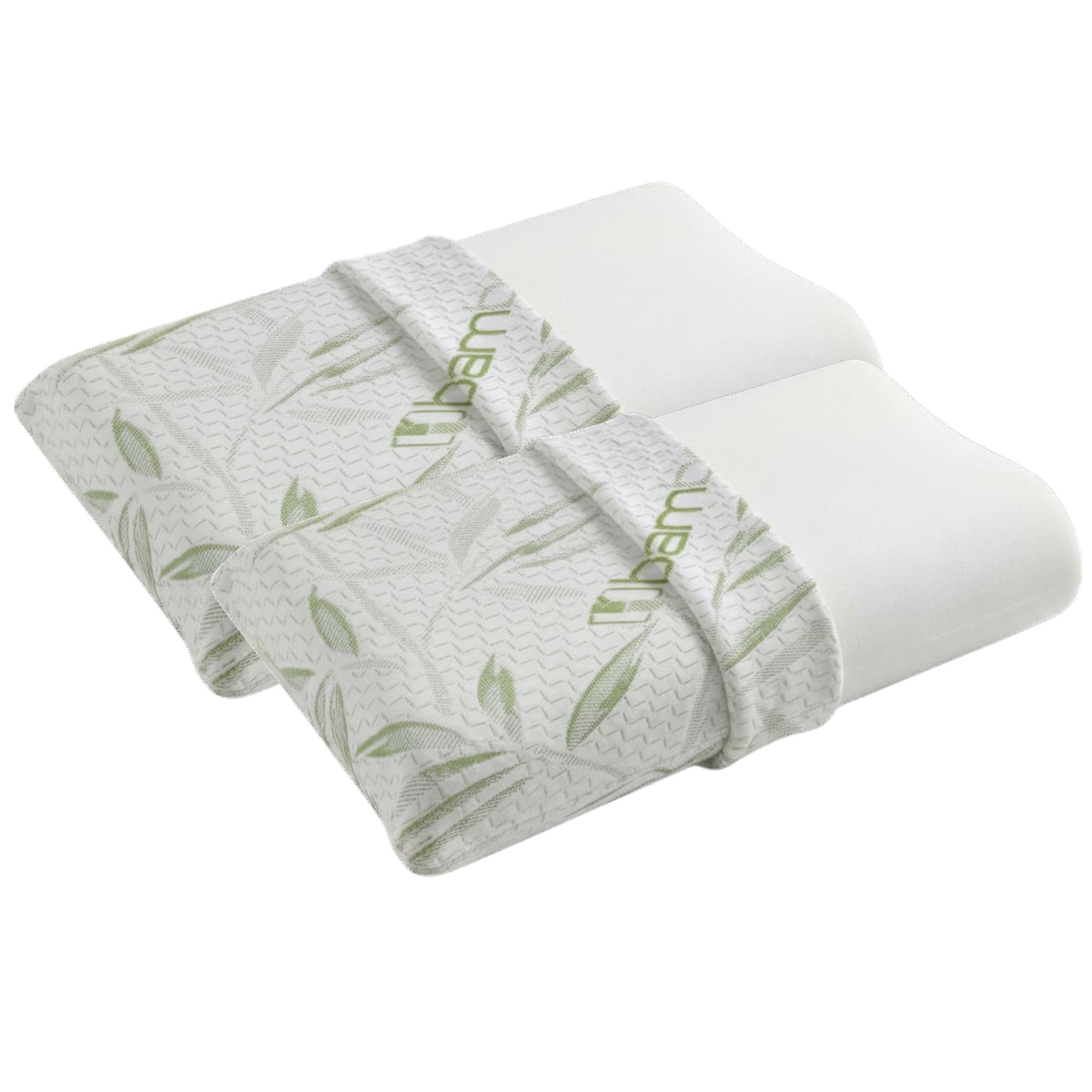 Cuscini Memory Foam WATERLILY Alto 12cm, Cuscini Letto Matrimoniale Termorgolanti ed Automodellanti con Tecnologia a Lento Ritorno, Ogni Cuscino Offre Rigidità Media su Misura