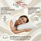 Cuscini Letto Matrimoniale con Imbottitura in Fiocco di Memory Foam e Federa Massaggiante, Cuscino Memory Foam Guanciale Morbido per Dormire Sicuri, Antiacaro e Anallergico