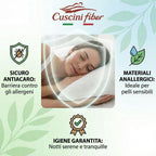 Cuscini Letto Matrimoniale con Imbottitura in Fiocco di Memory Foam e Federa Massaggiante, Cuscino Memory Foam Guanciale Morbido per Dormire Sicuri, Antiacaro e Anallergico