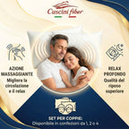 Cuscini Letto Matrimoniale con Imbottitura in Fiocco di Memory Foam e Federa Massaggiante, Cuscino Memory Foam Guanciale Morbido per Dormire Sicuri, Antiacaro e Anallergico