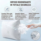 Cuscini Letto Matrimoniale Ultra Soft Imbottiti con Fibra di Poliestere Molto Morbida, il Guanciale Letto Possiede un’Altezza di 15cm REGOLABILE, Federa Anallergica con Zip 45x75cm