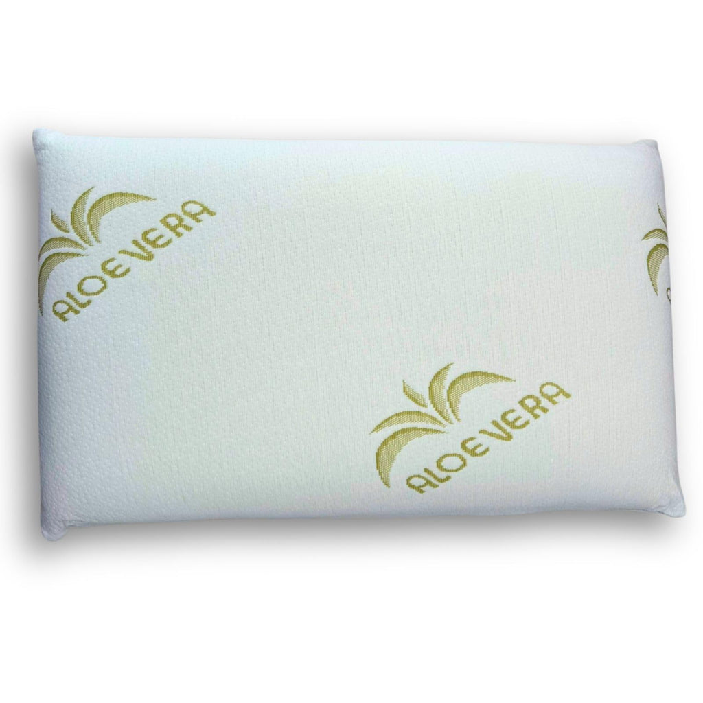 Cuscini Memory Foam Ortopedici con Fodera in Aloe Vera Sicura per la Pelle, Guanciale Letto Made in Italy, Cuscino Antiacaro Anallergico