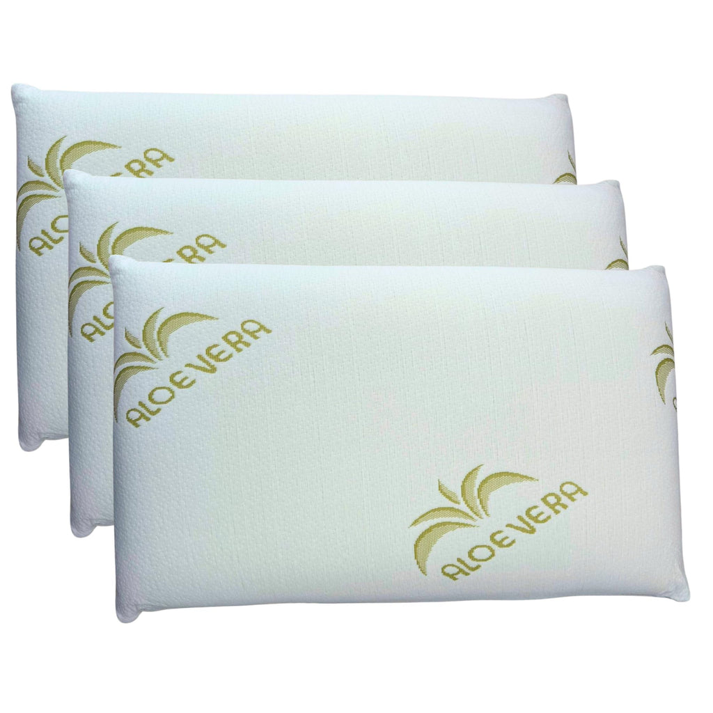 Cuscini Memory Foam Ortopedici con Fodera in Aloe Vera Sicura per la Pelle, Guanciale Letto Made in Italy, Cuscino Antiacaro Anallergico