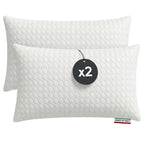Cuscini Letto Matrimoniale 45x75cm, Guanciale Letto con Fodera Massaggiante Soft, Cuscini Antiacaro Anallergico, Morbida Imbottitura in Fibra di Poliestere Made in Italy