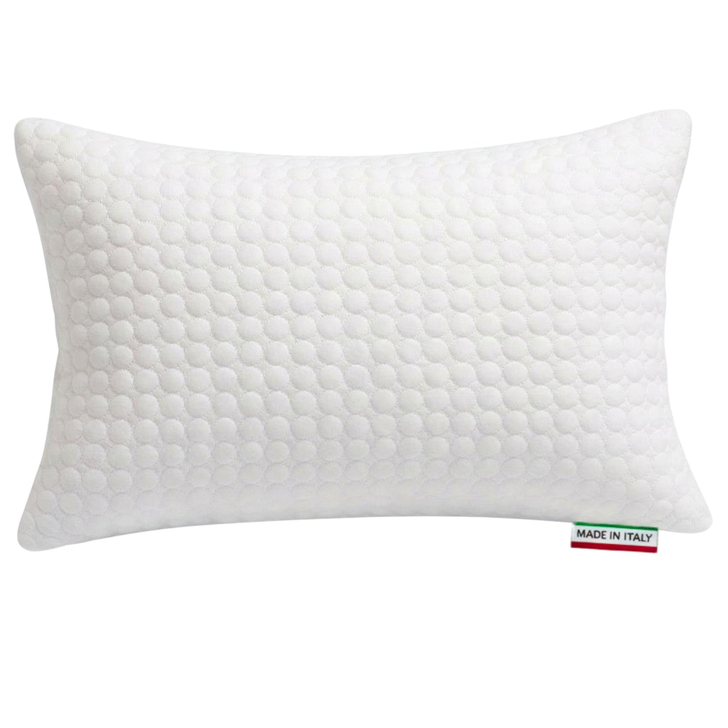 Cuscini Letto Matrimoniale 45x75cm, Guanciale Letto con Fodera Massaggiante Soft, Cuscini Antiacaro Anallergico, Morbida Imbottitura in Fibra di Poliestere Made in Italy