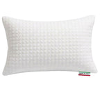 Cuscini Letto Matrimoniale 45x75cm, Guanciale Letto con Fodera Massaggiante Soft, Cuscini Antiacaro Anallergico, Morbida Imbottitura in Fibra di Poliestere Made in Italy