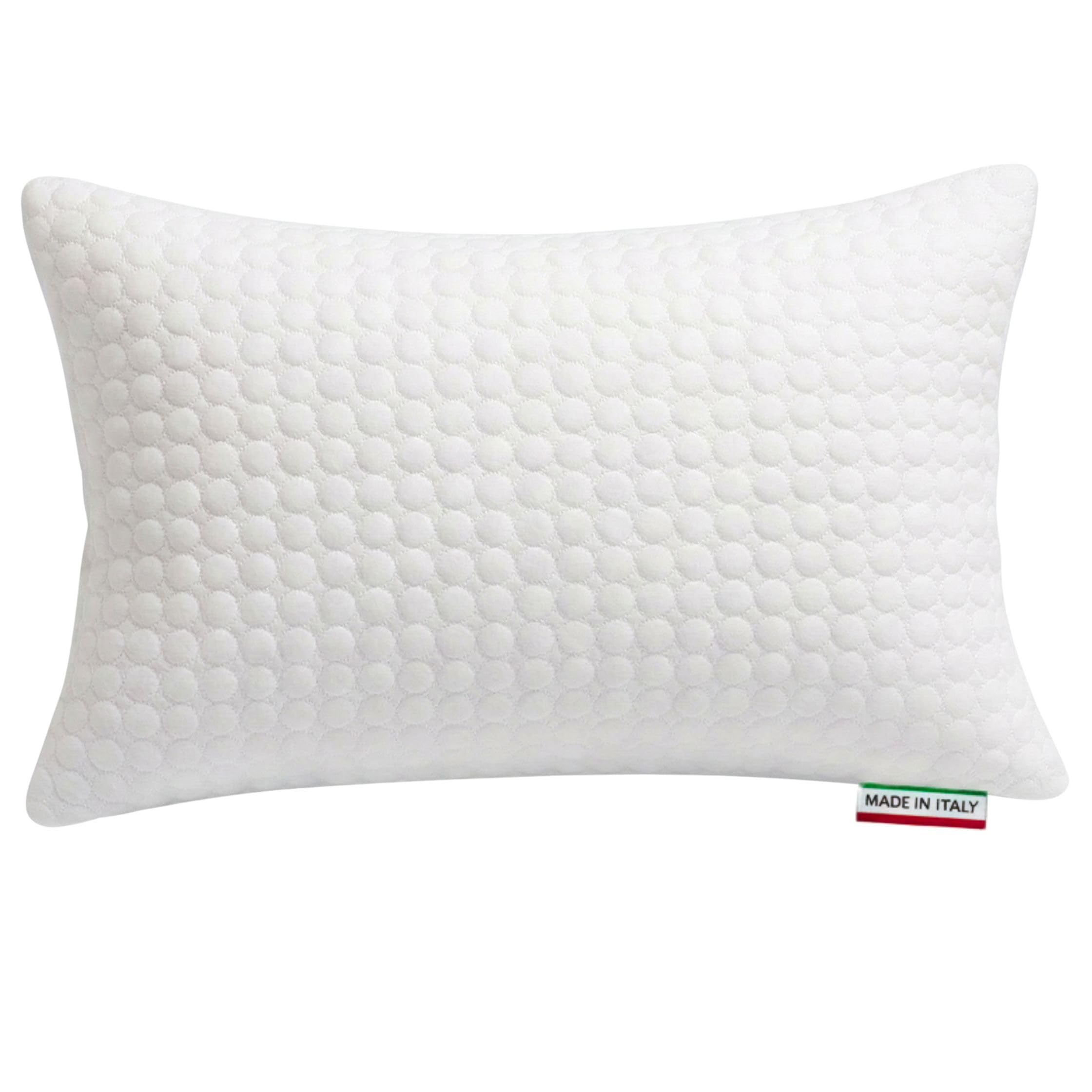 Cuscini Letto Matrimoniale 45x75cm, Guanciale Letto con Fodera Massaggiante Soft, Cuscini Antiacaro Anallergico, Morbida Imbottitura in Fibra di Poliestere Made in Italy