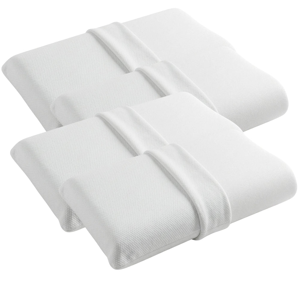 Cuscini Memory Foam WATERLILY Alto 12cm, Cuscini Letto Matrimoniale Termorgolanti ed Automodellanti con Tecnologia a Lento Ritorno, Ogni Cuscino Offre Rigidità Media su Misura