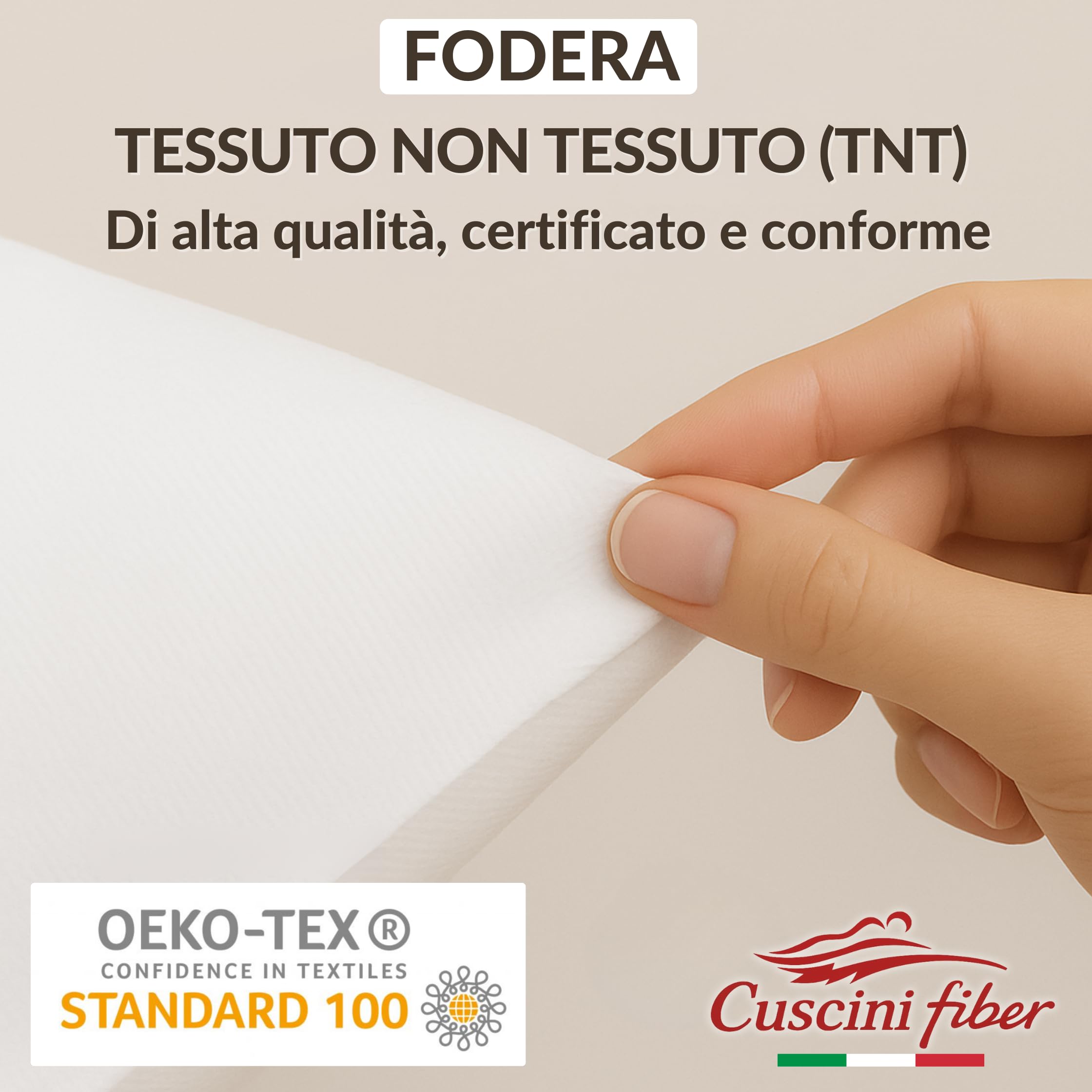 Set 4 imbottitura Cuscini 45x45 cm, Morbida Made in Italy Cuscini Fiber