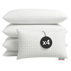 Cuscini Letto Matrimoniale 45x75cm, Guanciale Letto con Fodera Massaggiante Soft, Cuscini Antiacaro Anallergico, Morbida Imbottitura in Fibra di Poliestere Made in Italy