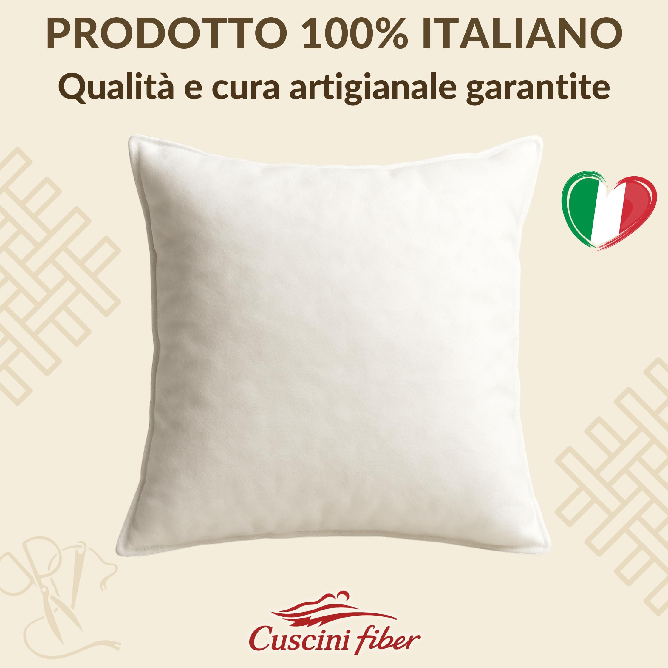 Set 4 imbottitura Cuscini 45x45 cm, Morbida Made in Italy Cuscini Fiber