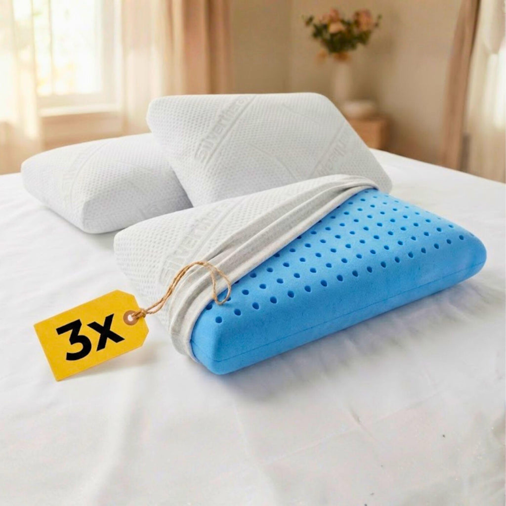 Cuscini Memory Foam Forato Traspirante e Fresco Alto 13cm, Cuscini Letto Matrimoniale con Fodera Silver Sicura per la Pelle, Guanciale Letto Antiacaro Anallergico Made in Italy