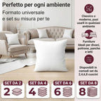 Set Imbottiture Cuscini bianchi 45x45 cm Made in Italy