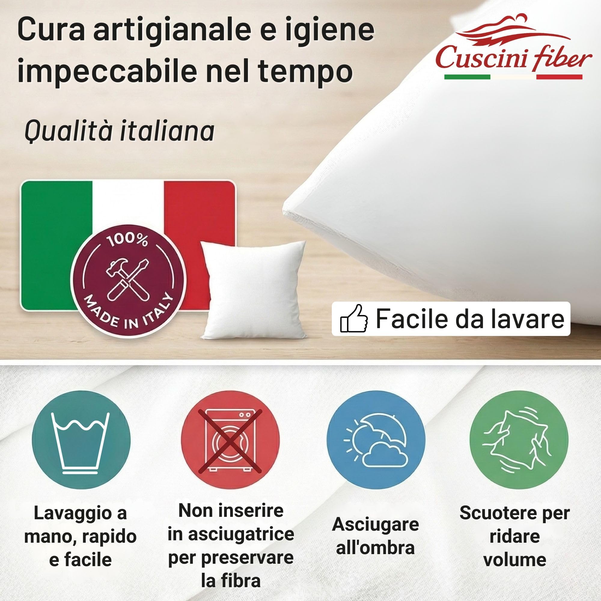 Set Imbottiture Cuscini bianchi 40 x 40 cm Made in Italy