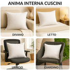 Set 4 imbottitura Cuscini 45x45 cm, Morbida Made in Italy Cuscini Fiber