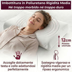 Cuscino Letto Matrimoniale Orsa Foam in Poliuretano Alto 12cm, Guanciale Letto Testato per l'Assenza di Sostanze Pericolose
