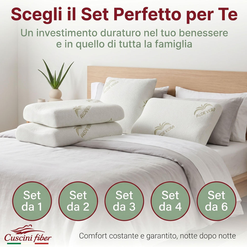 Cuscino Cervicale per Dormire in Memory Foam con Fodera Aloe, Cervicale Collo Rimedi con Tecnologia a Doppia Onda, Guanciale in Morbido Memory Foam per Supportare il Collo 40x70