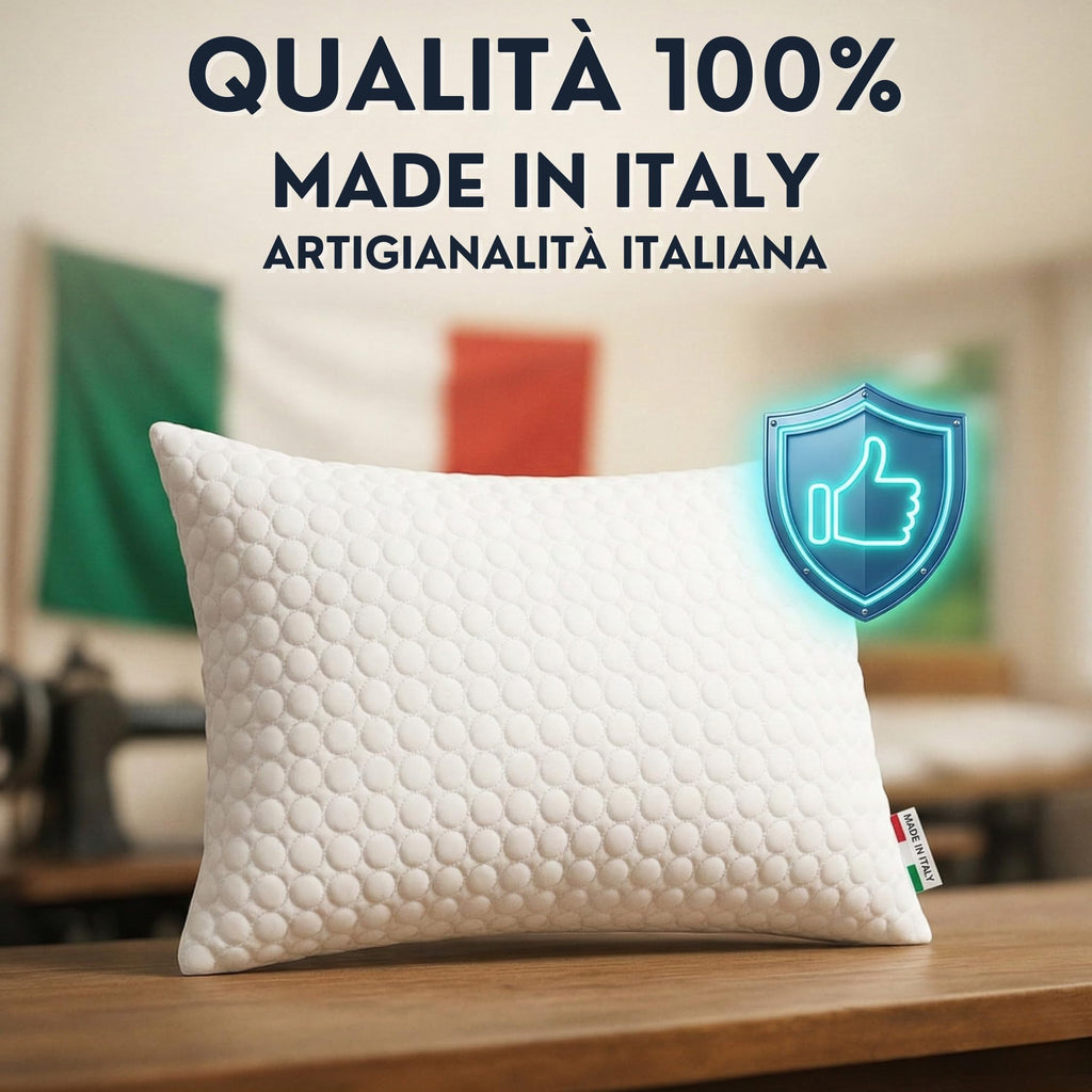 Cuscini Letto Matrimoniale 45x75cm, Guanciale Letto con Fodera Massaggiante Soft, Cuscini Antiacaro Anallergico, Morbida Imbottitura in Fibra di Poliestere Made in Italy