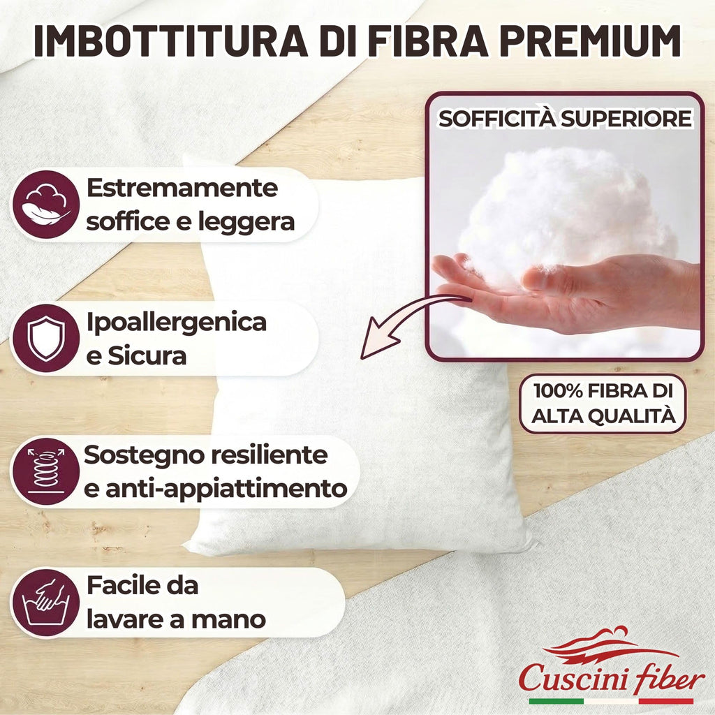 Set Imbottiture Cuscini bianchi 45x45 cm Made in Italy